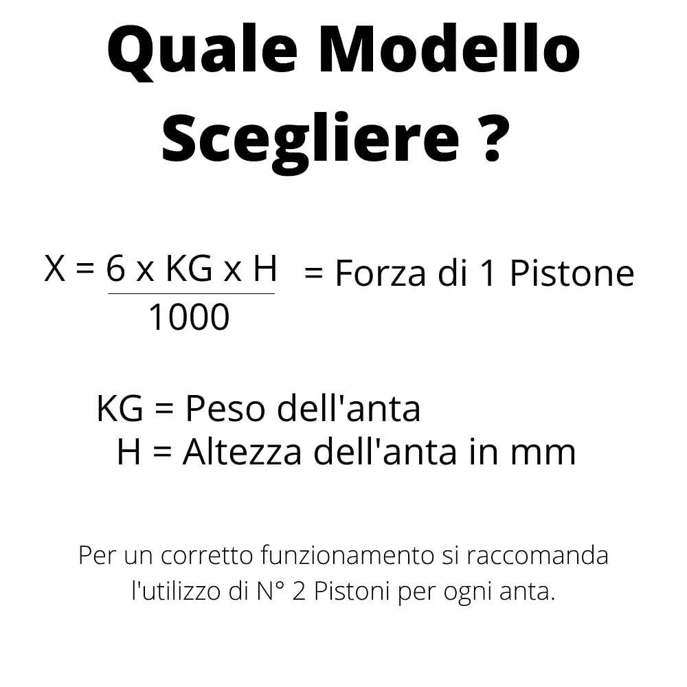 Indaux pistone gas vasistas 276 mm 10 kg con ganci