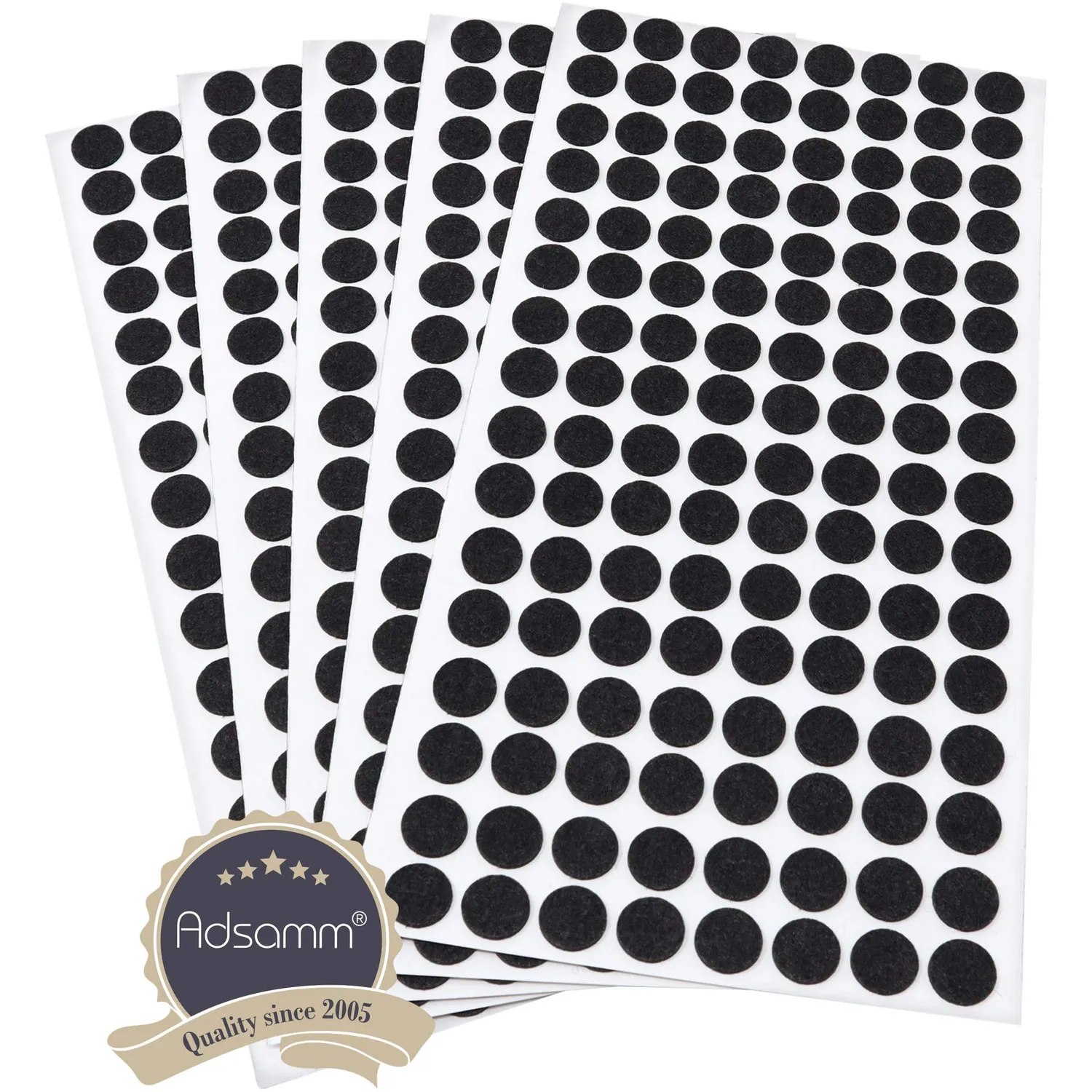 Adsamm ultrasottili feltrini rotondi ø12 mm neri 640 pezzi sottili