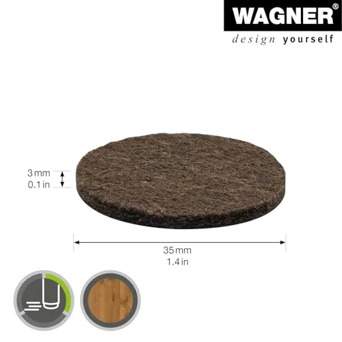 Wagner EH 15133499 feltrini adesivi marroni 4 pezzi Ø35 mm