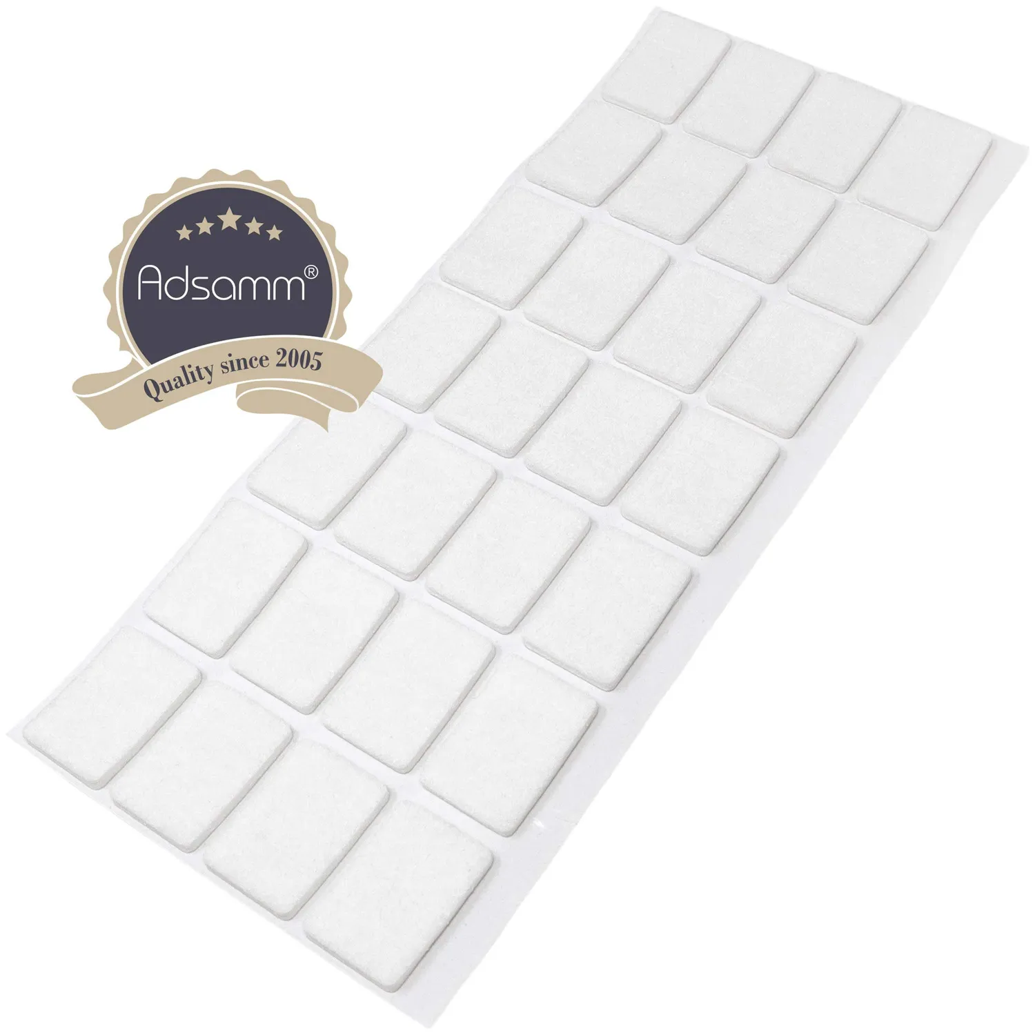 Adsamm feltrini autoadesivi bianchi 20x30 mm 28 pezzi