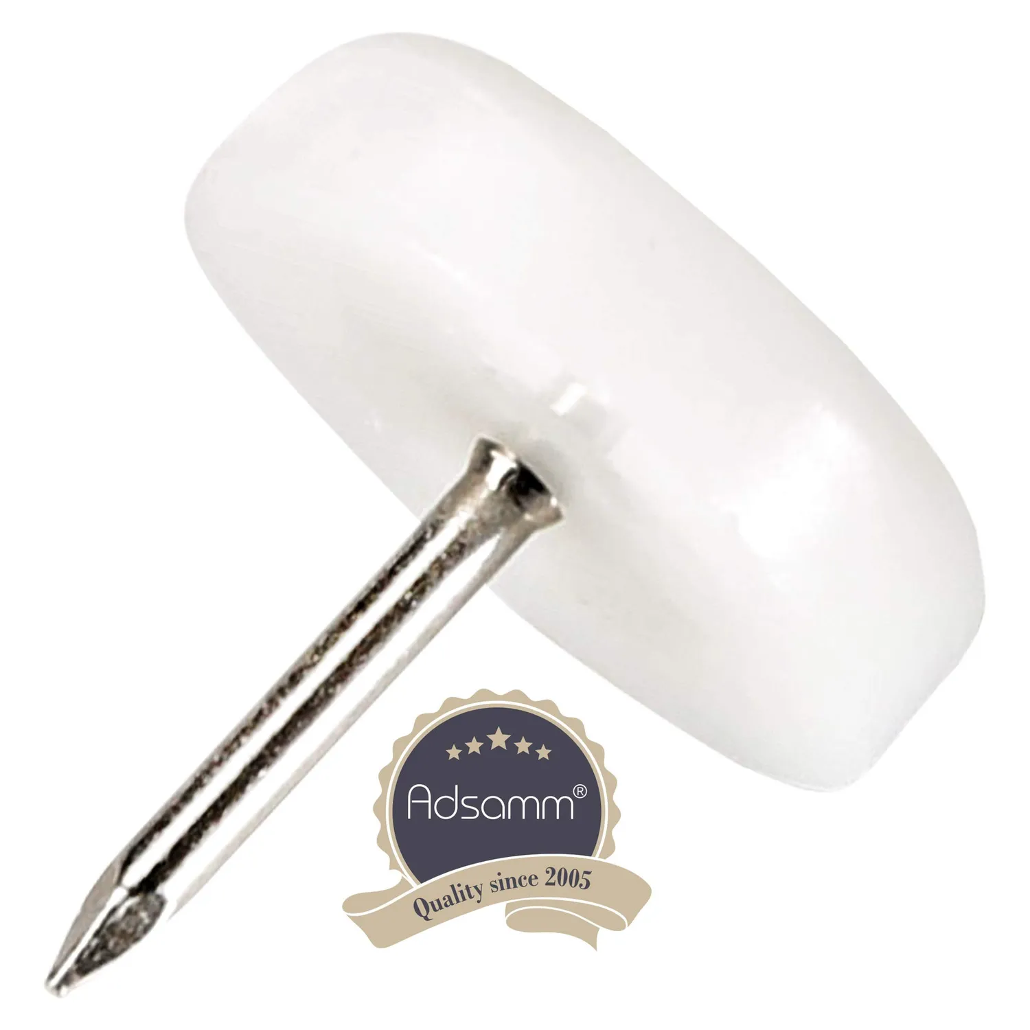 Adsamm PG-N-WH-20-16 pattini plastica bianchi 20 mm 16 pezzi