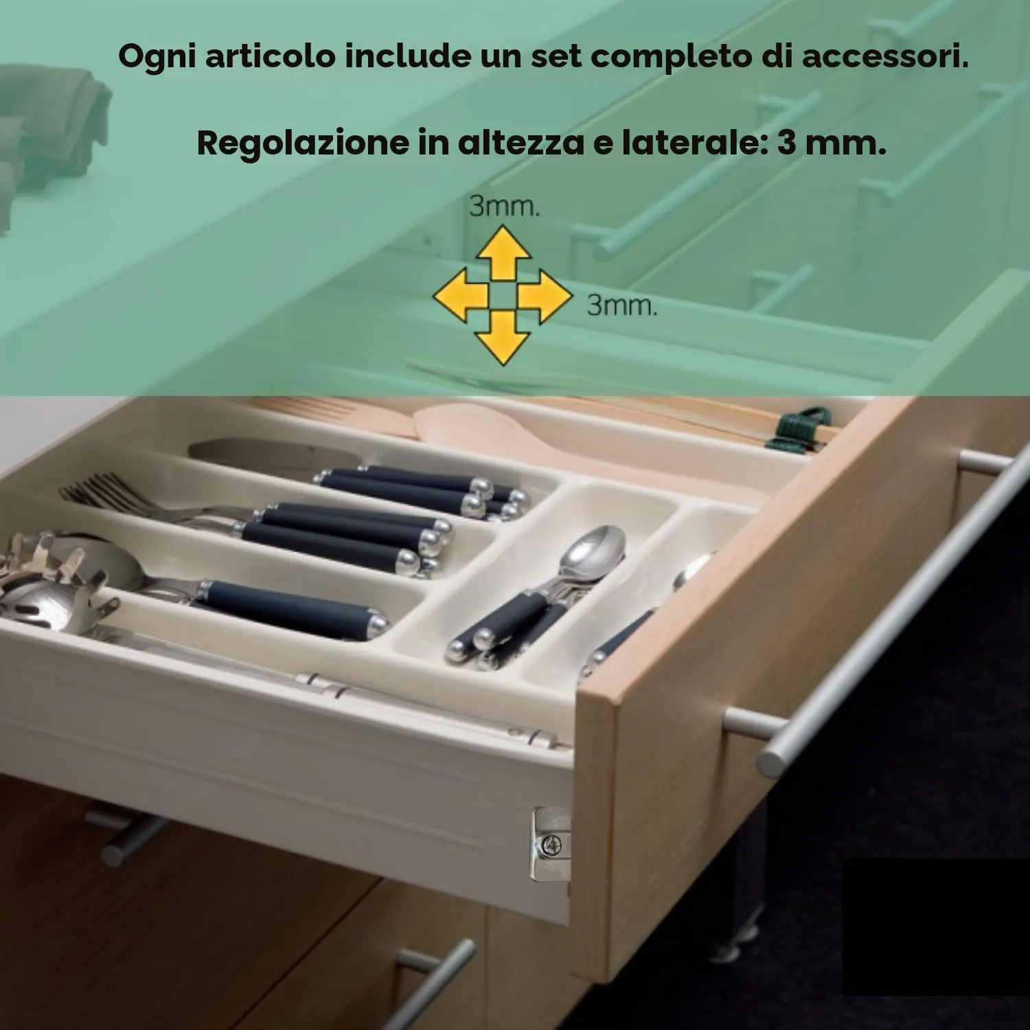 Indaux Supra ganci frontale cassetto acciaio coppia 3D