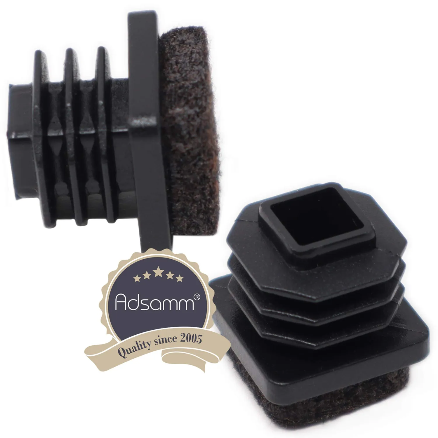 Adsamm Puntali Alettati Quadrati 14-16 mm Neri 100 pz con Feltro