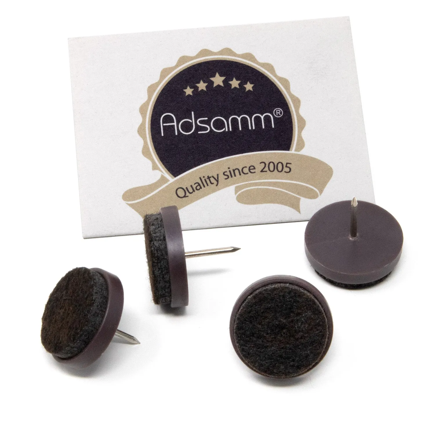 Adsamm Feltrini con Chiodo Marroni Ø 24 mm 4 pz