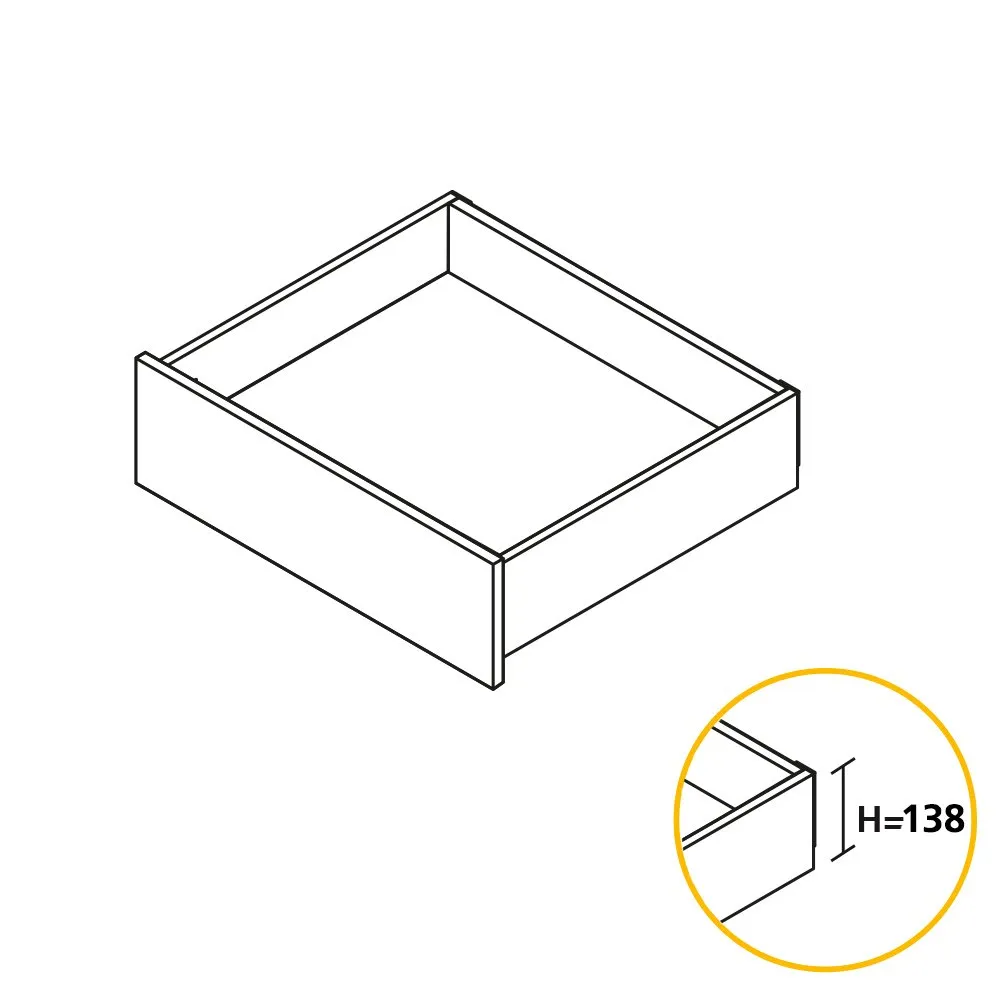 Emuca 138x300 mm kit cassetto bianco estrazione totale soft