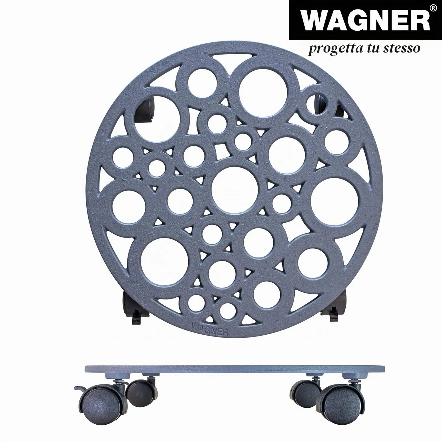 Wagner Bubble Carrello Piante Ghisa Grigio Ardesia Ø 38 cm