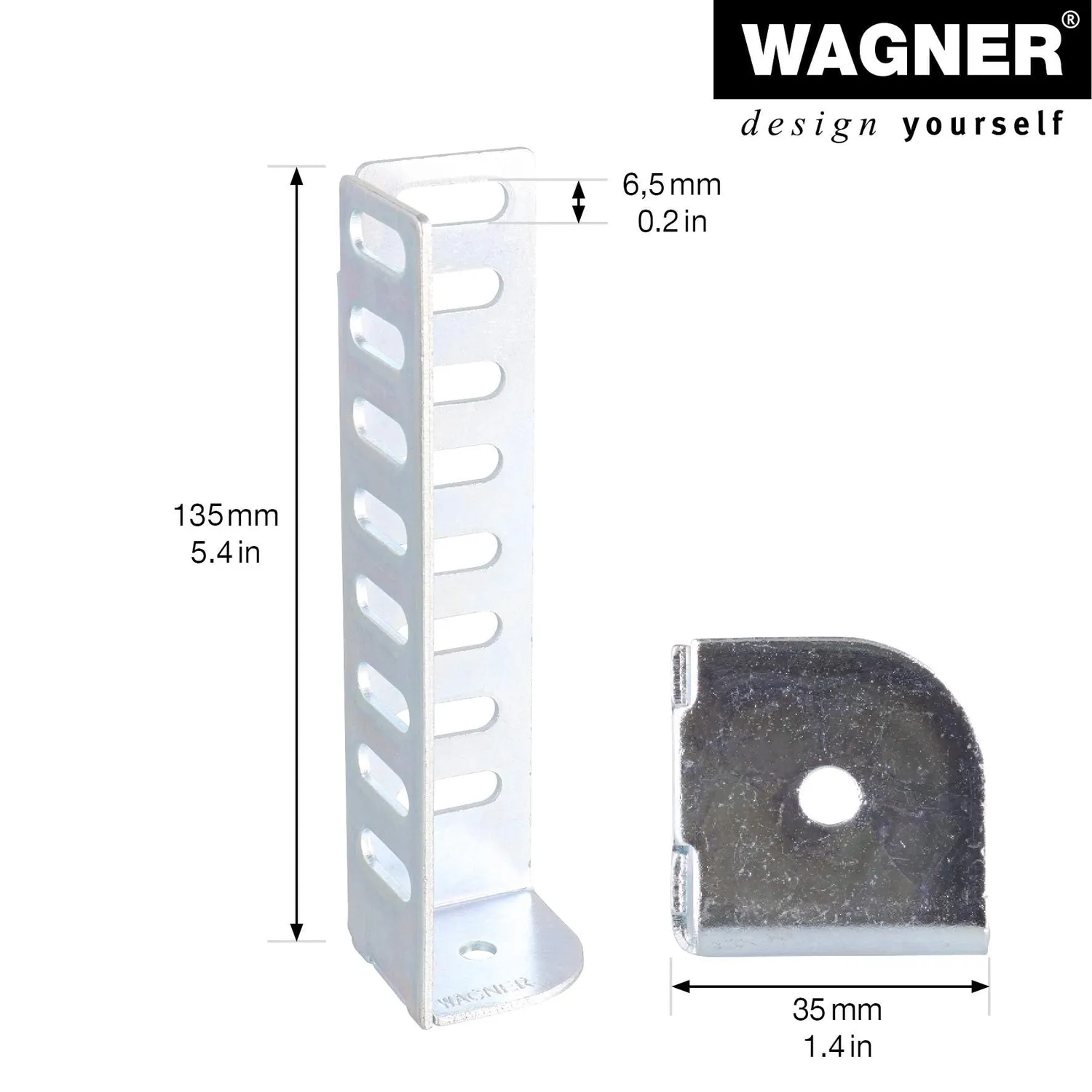 Wagner ST 0113 gamba mobile angolare acciaio 135 mm
