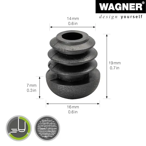 Wagner 15005099 puntali interni 4 pezzi neri plastica