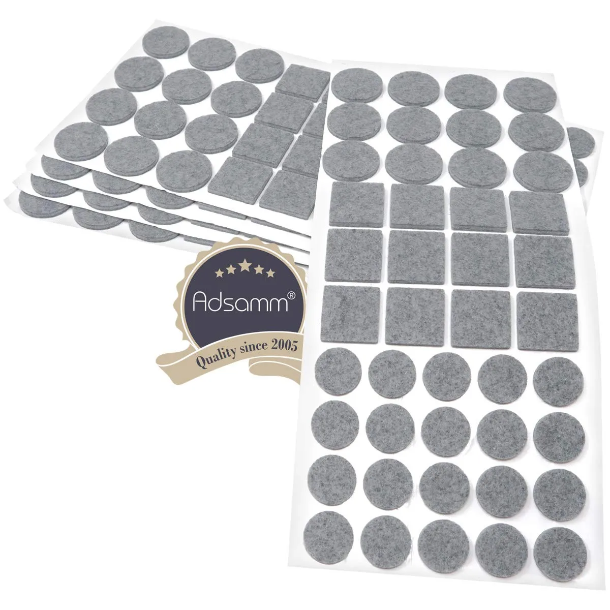 Adsamm feltrini autoadesivi grigi misti 220 pezzi 3,5 mm