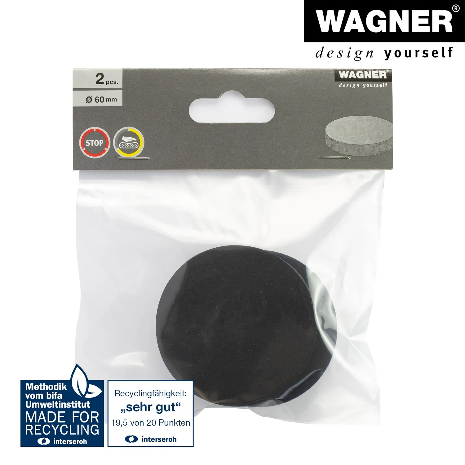 Wagner EH 1960 antivibranti lavatrice neri 2 pezzi elastici