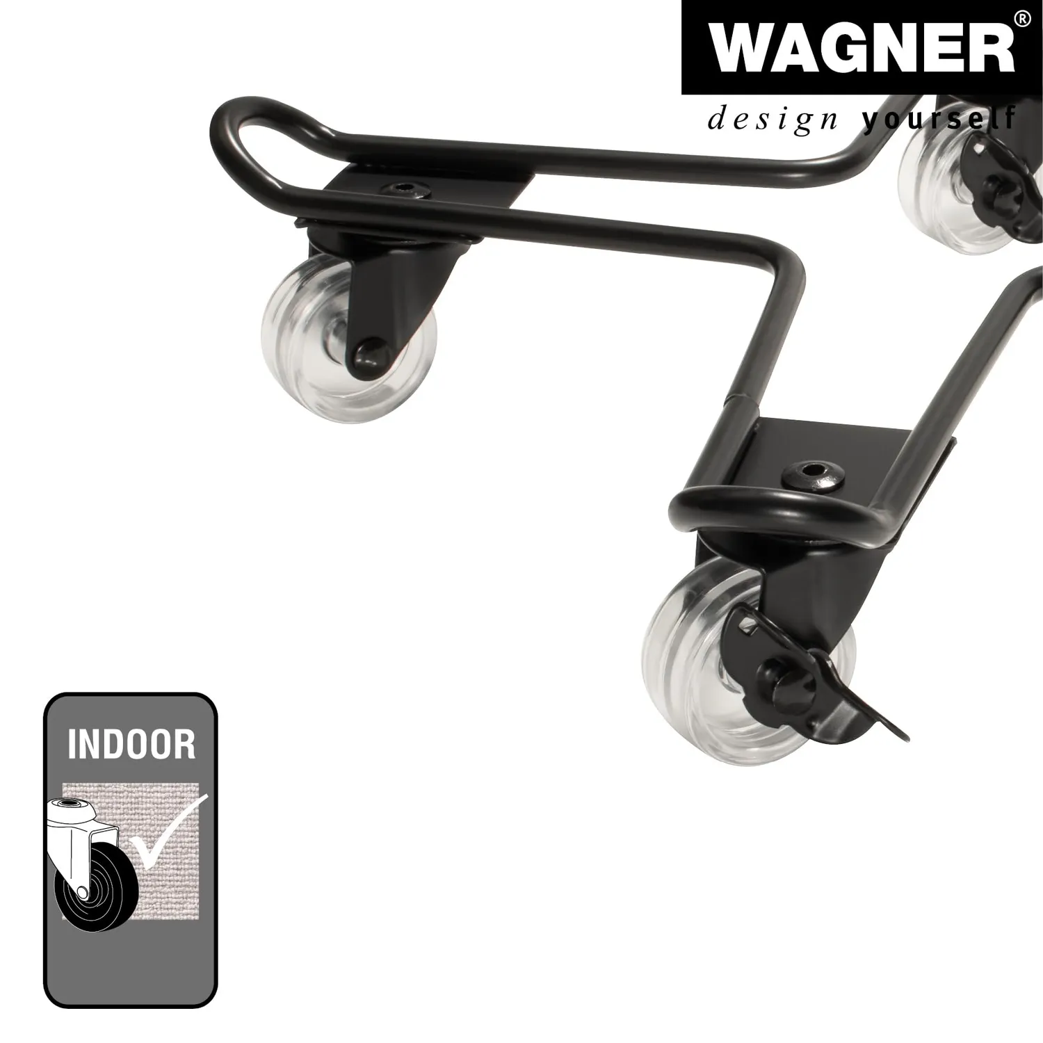 WAGNER Draht 20096101 sottovaso ruote Ø33 cm 60 kg nero