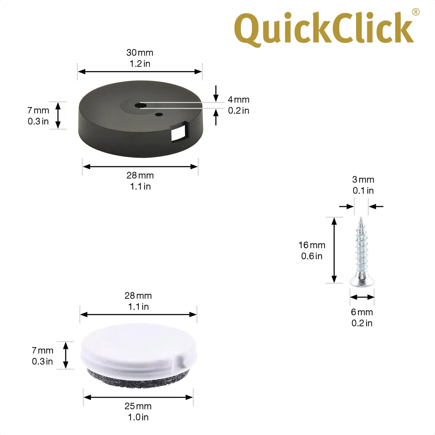 Wagner QuickClick 15781099 feltrini avvitare Ø30 mm 4 pezzi Duo