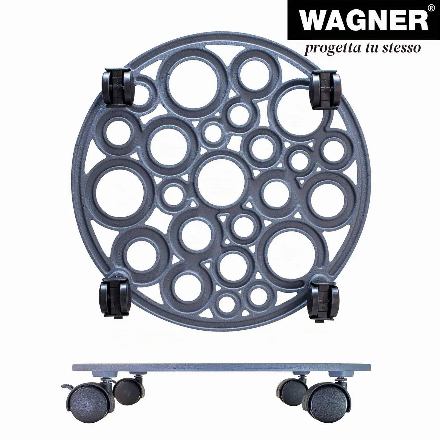 Wagner Bubble Carrello Piante Ghisa Grigio Ardesia Ø 38 cm