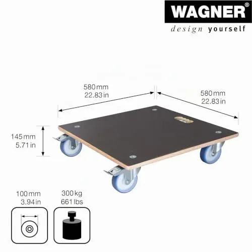 Wagner MaxiGrip 20135801 carrello per piante 58x58 cm legno
