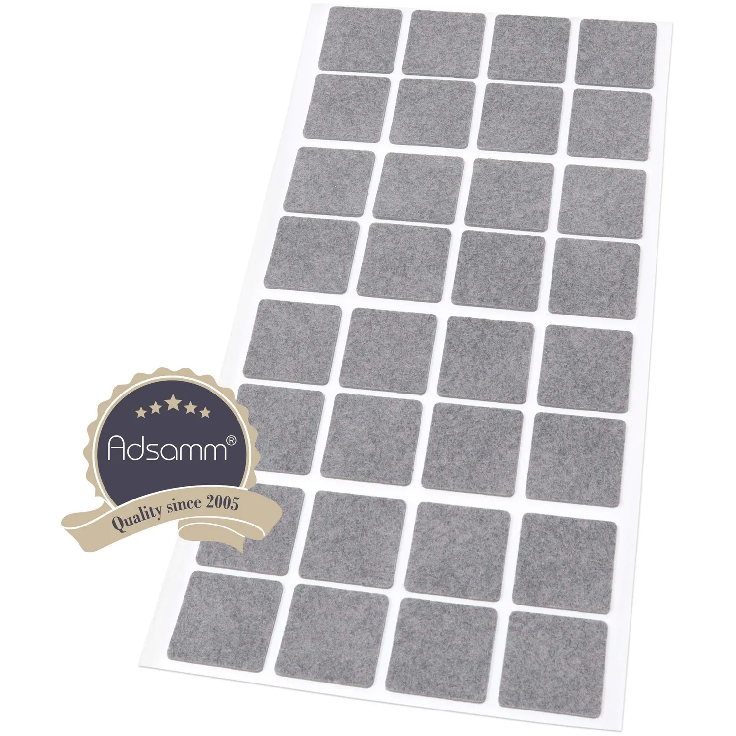 Adsamm Feltrini Ultrasottili 25x25 mm Grigi 32 Pezzi