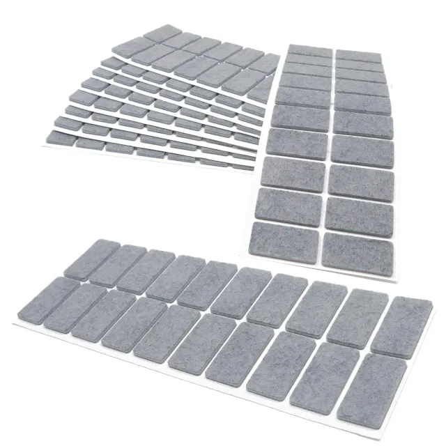 Adsamm feltrini autoadesivi grigi 20x40 mm 200 pezzi rettangolari