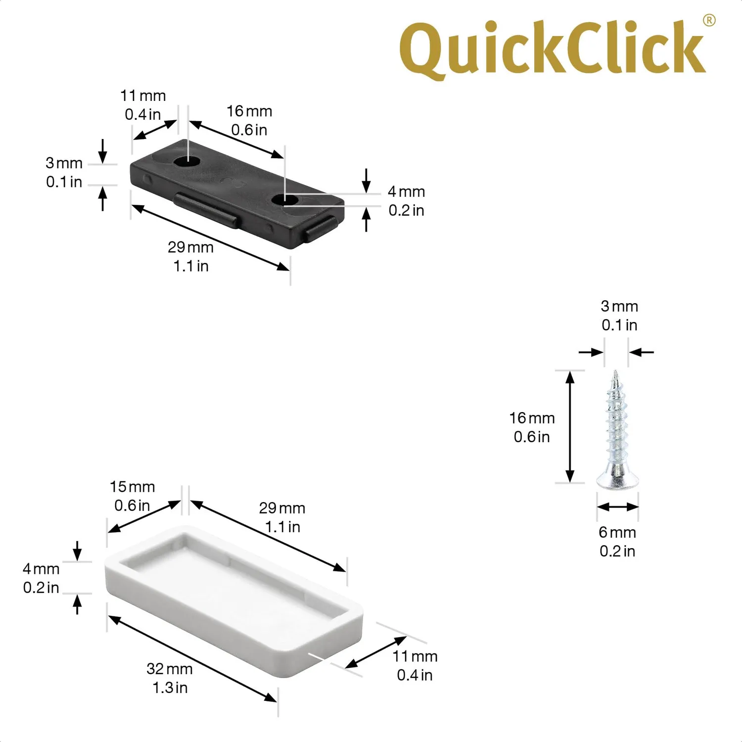Wagner QuickClick Pattini Hyper Avvitare 32x15 mm 4 pz
