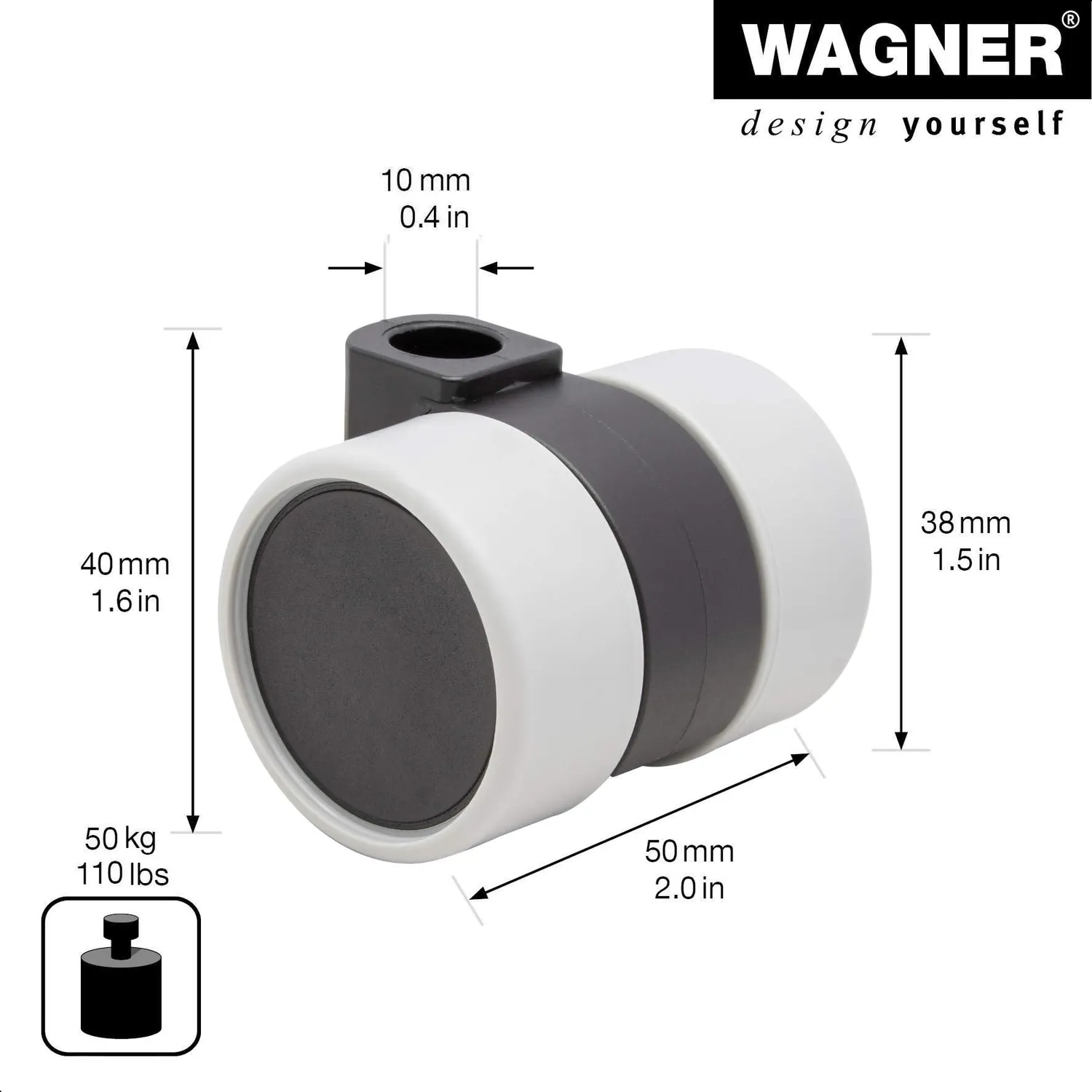 Wagner Design 01020501 RO 0205 rullo mobili 38 mm morbido