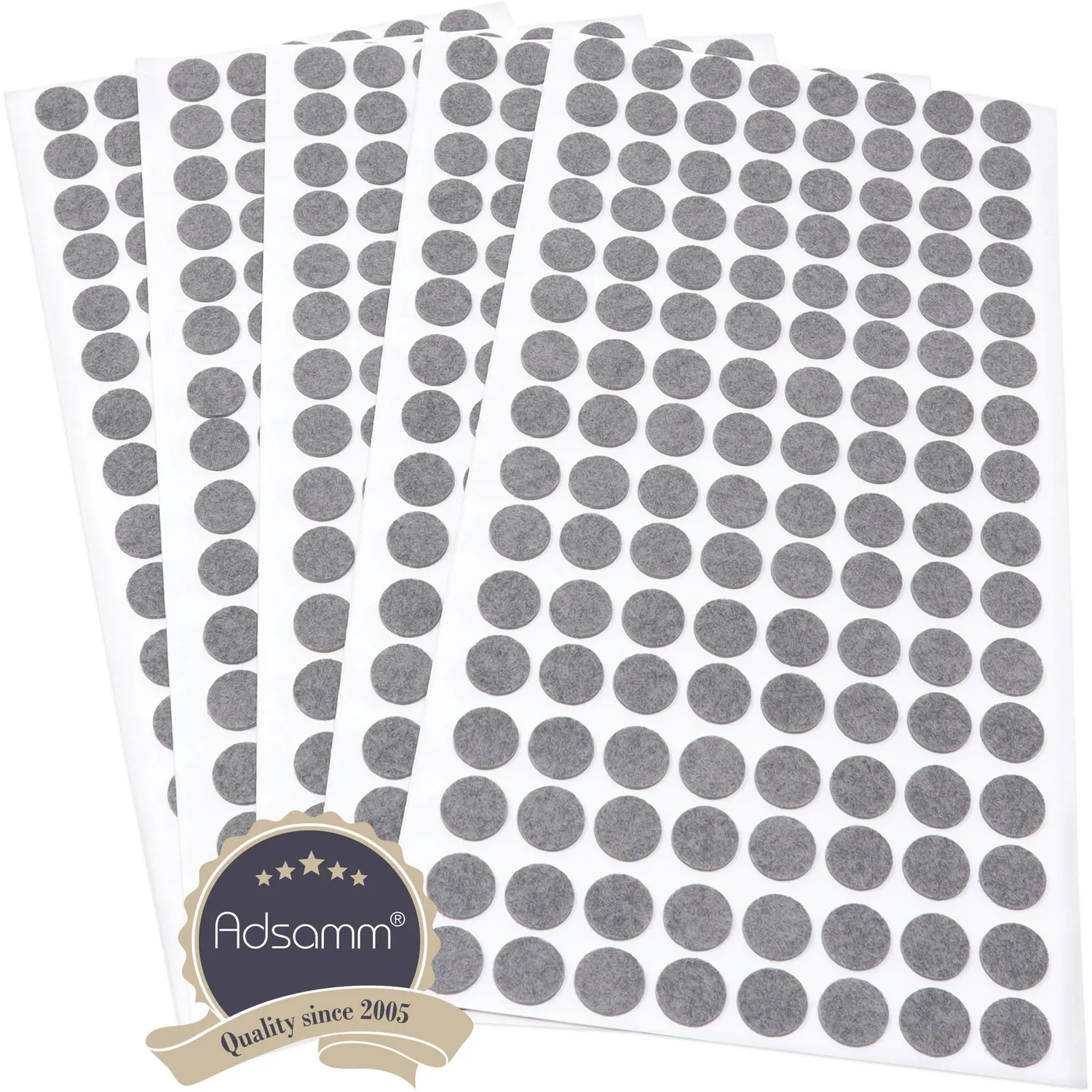 Adsamm ultrasottili feltrini rotondi ø 12 mm grigi 640 pezzi 1,5 mm