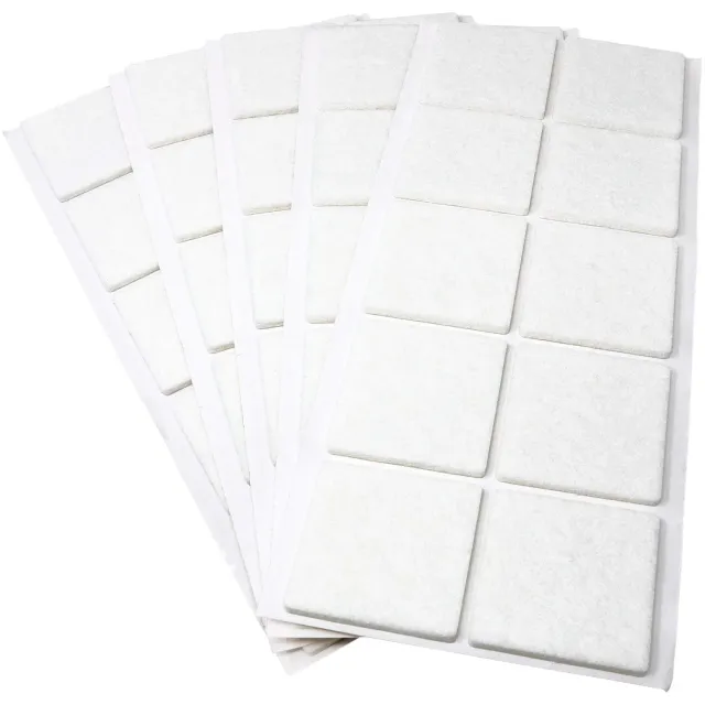 Adsamm feltrini autoadesivi quadrati 45x45 mm 50 pezzi bianchi