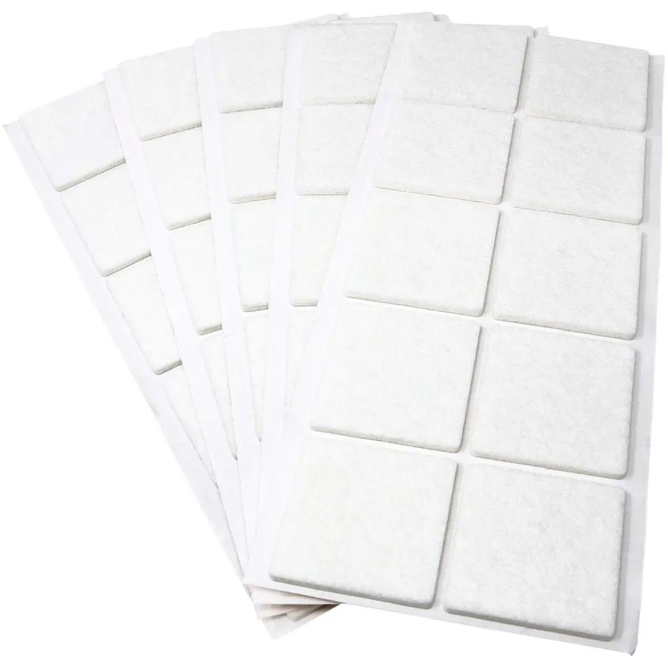 Adsamm feltrini autoadesivi quadrati 45x45 mm 50 pezzi bianchi