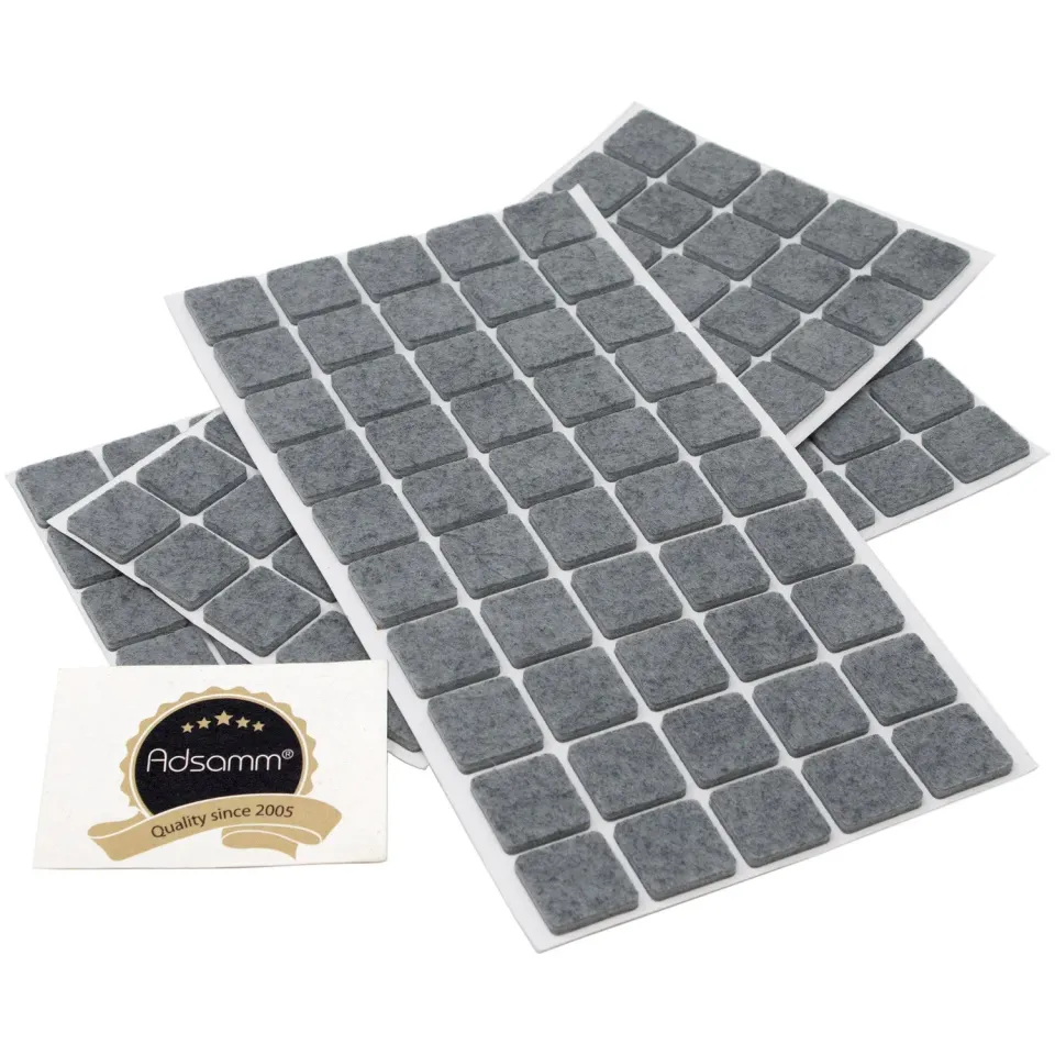 Adsamm feltrini quadrati 20x20 mm 150 pezzi grigi