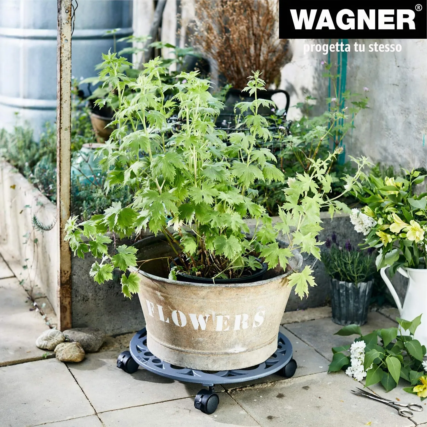 Wagner Bubble Carrello Piante Ghisa Grigio Ardesia Ø 38 cm