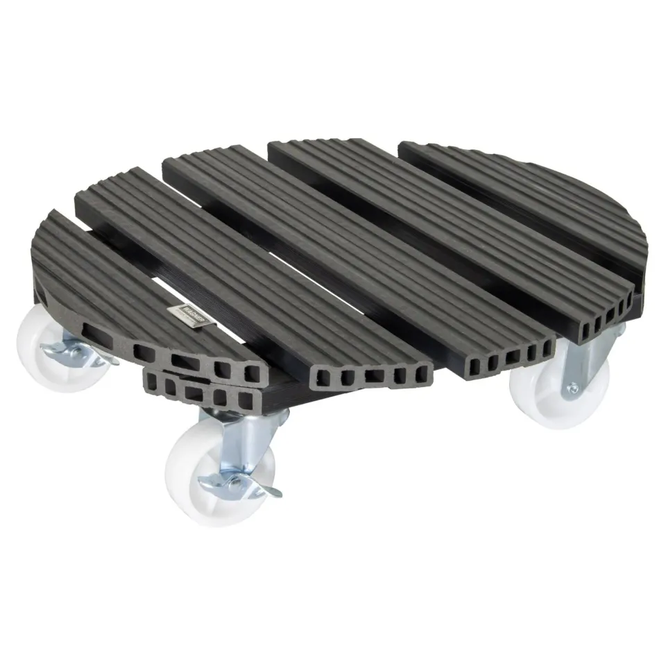 Wagner WPC carrello piante rotondo antracite D38,5 cm 150 kg