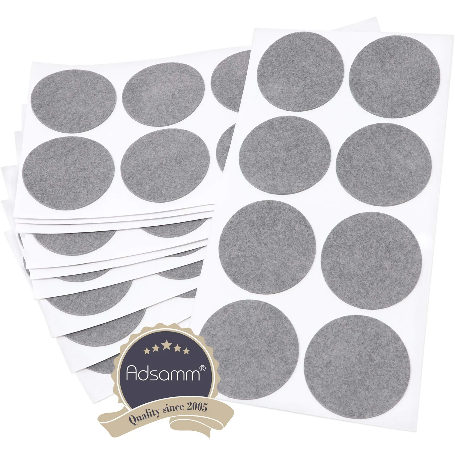 Adsamm feltrini ultrasottili Ø 50 mm grigi 80 pezzi 1,5 mm