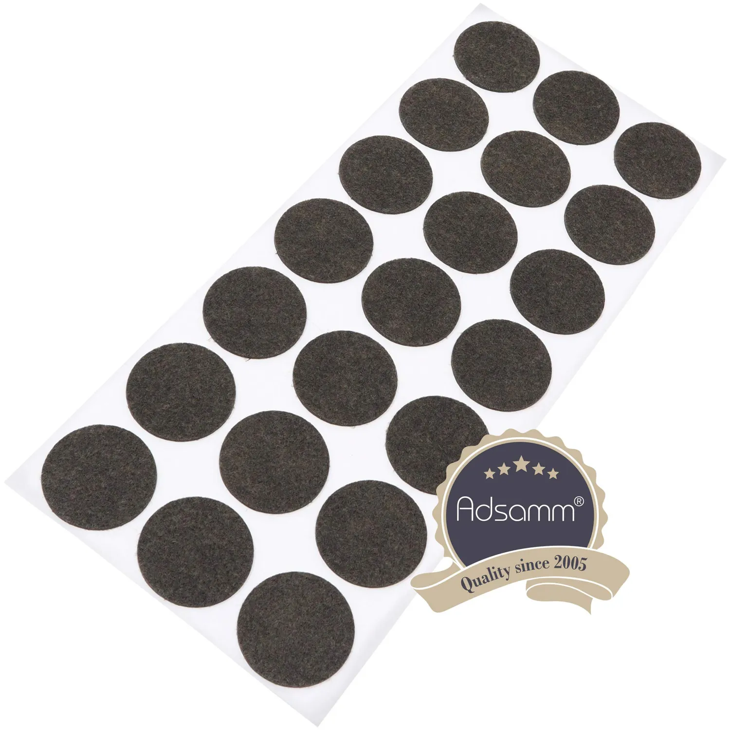 Adsamm feltrini ultrasottili ø30 mm marroni 21 pezzi 1,5 mm