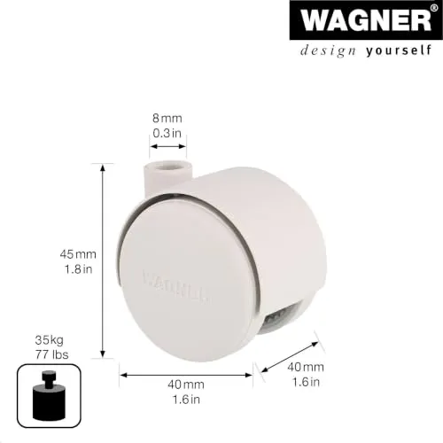 Wagner Design RO 6004 rotella mobili dura bianca 40 mm 35 kg