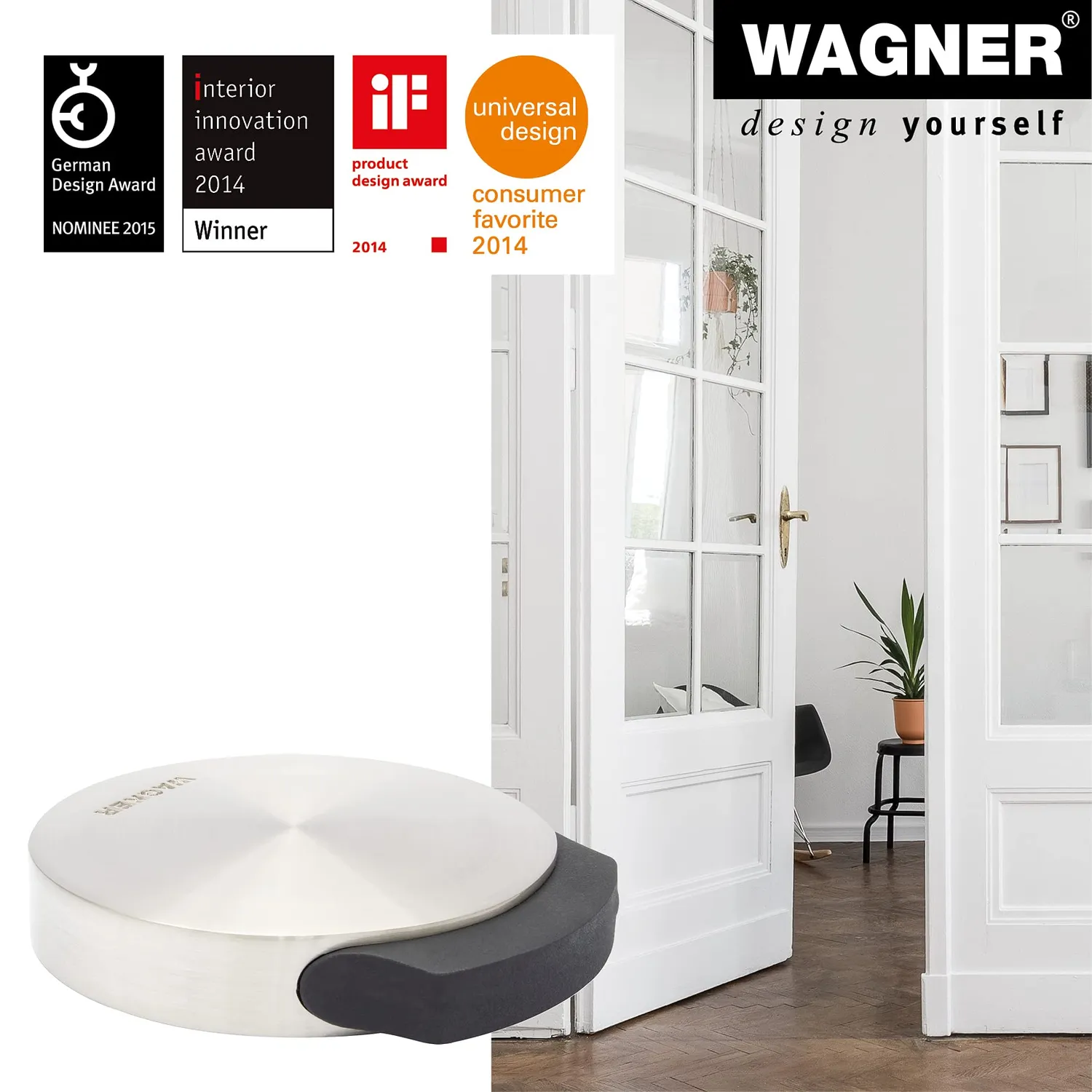 Wagner Fermaporta Pavimento Ø50 mm Zinco Avvitare Incollare