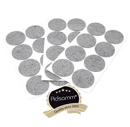 Adsamm Feltrini Adesivi Ø60 mm Grigi Rotondi 24 pz 3,5 mm