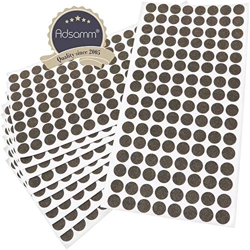 Adsamm Feltrini Autoadesivi Ø 12 mm Rotondi Marroni 1280 pz Sottili