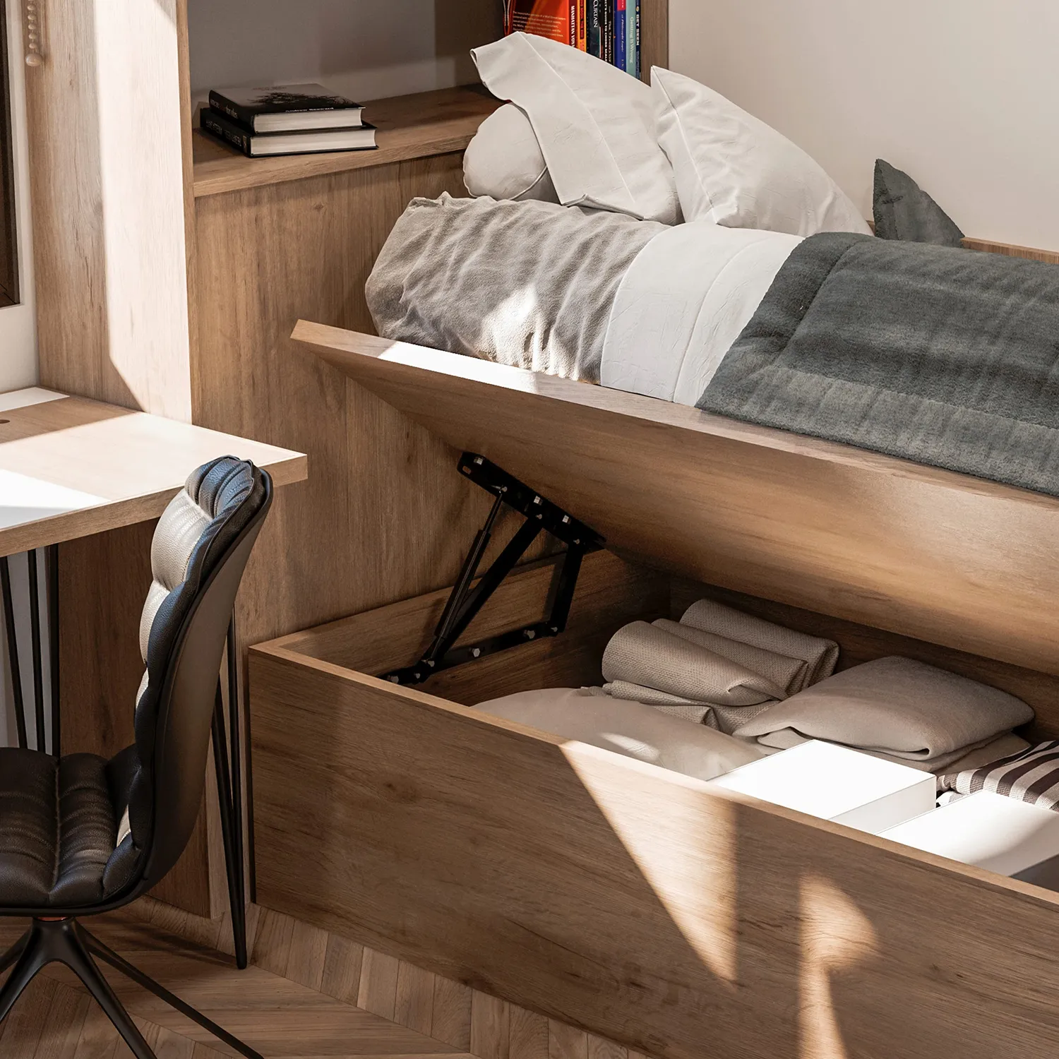 Emuca Sistema Laterale 90 cm meccanismo divano letto nero