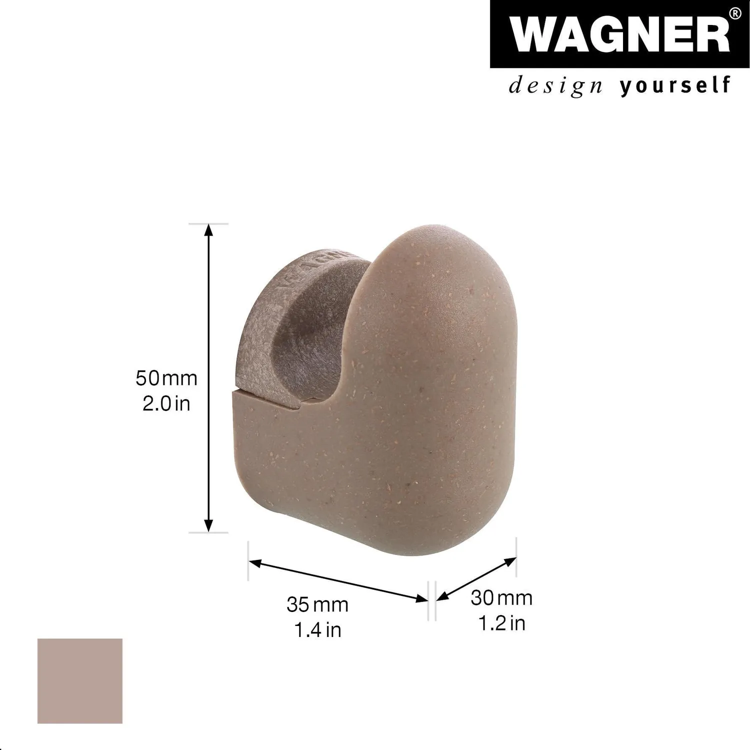 Wagner hooks4home Pill EH 0421 gancio parete 50 mm tortora riciclato