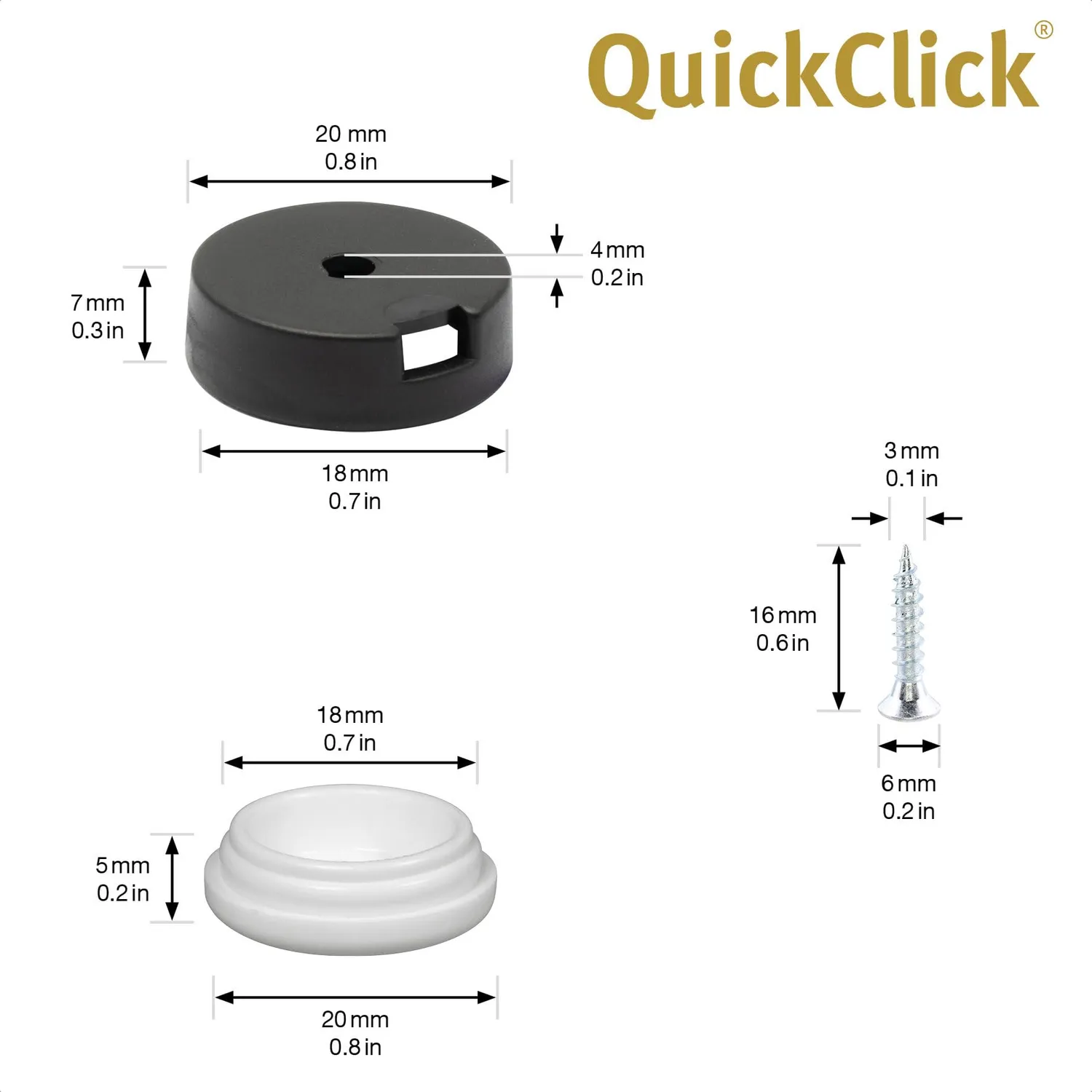 Wagner QuickClick 15785600 feltrini avvitare set 4 pezzi Ø20 mm Extreme