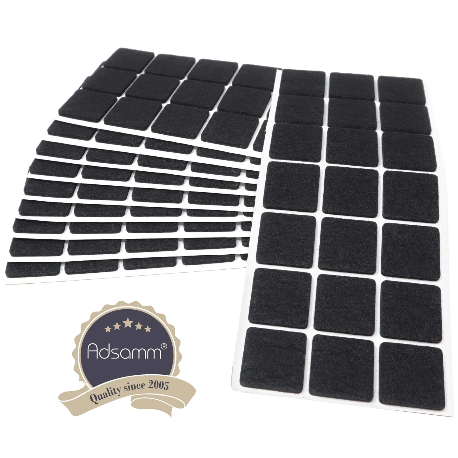 Adsamm Feltrini Autoadesivi 30x30 mm Neri 210 Pezzi Sintetici