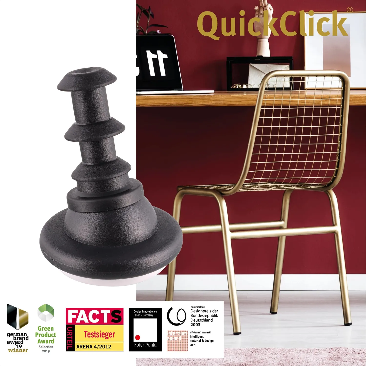 Wagner QuickClick 16781100 feltrini Vitra 4 pezzi HYPER plastica