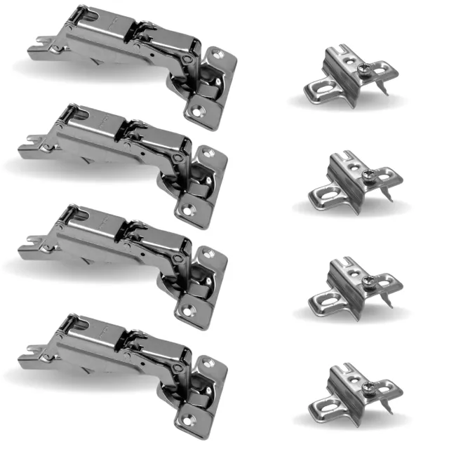 Indaux cerniere 165° collo dritto H0 4 pezzi acciaio