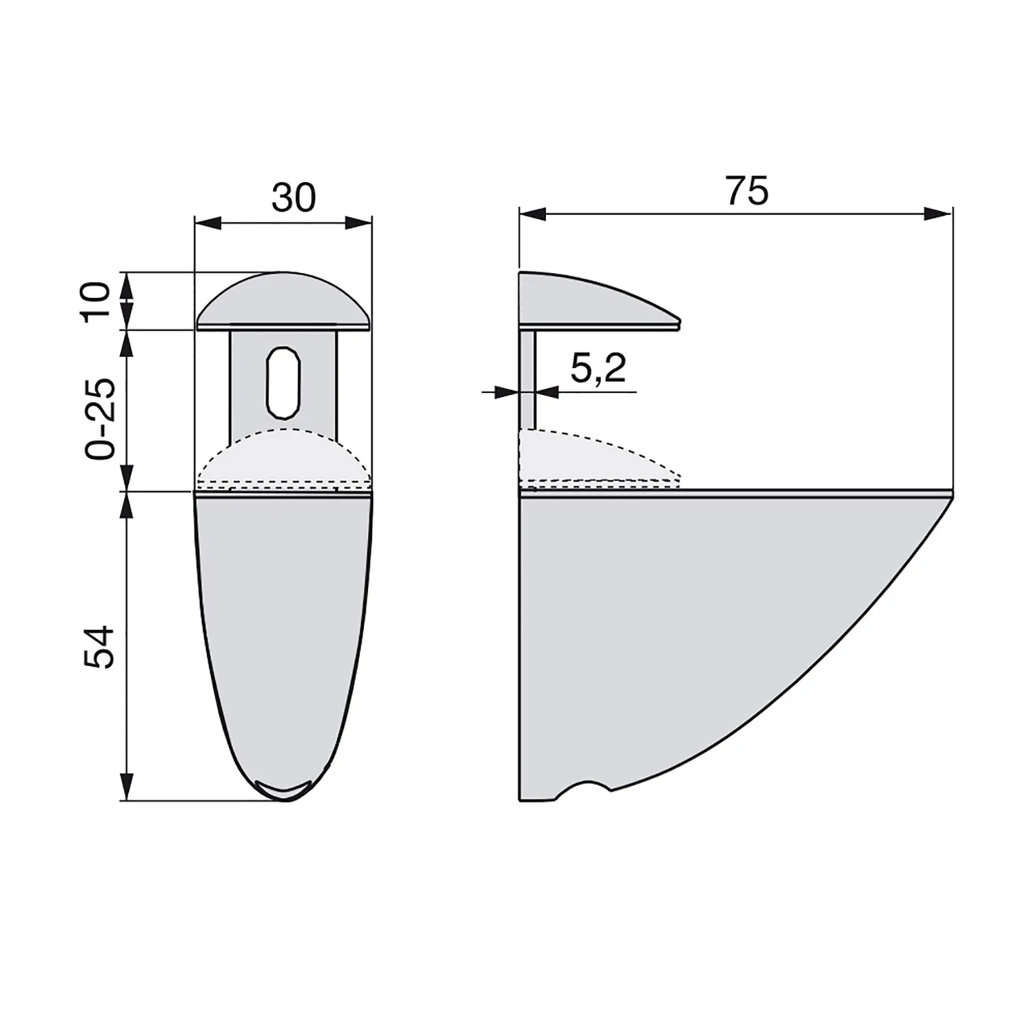 Emuca Azor 4009424 reggimensola nichel satinato coppia legno vetro