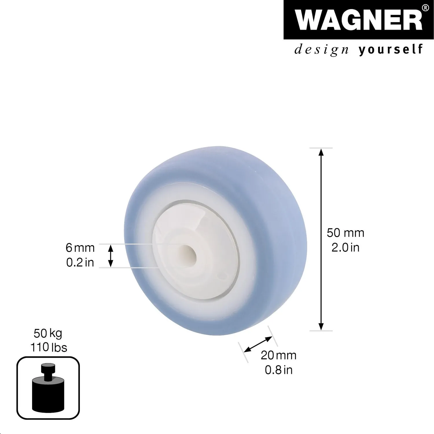 Wagner 03675101 ruota di ricambio Ø 50 mm portata 50 kg