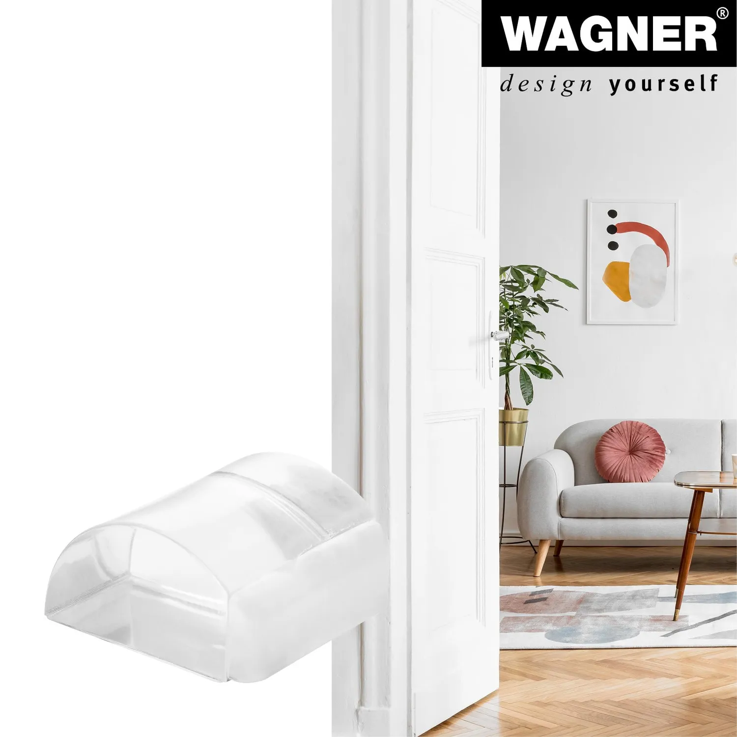 Wagner Clear fermaporta pavimento adesivo 38x34x20 mm gomma