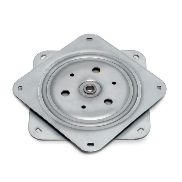 Emuca Base Girevole 360° 150x150 mm Zincato Bianco Acciaio