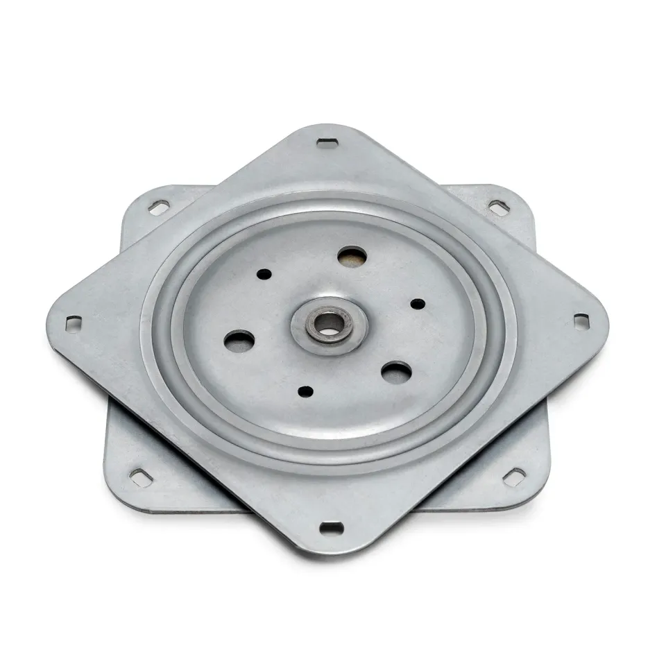 Emuca Base Girevole 360° 150x150 mm Zincato Bianco Acciaio