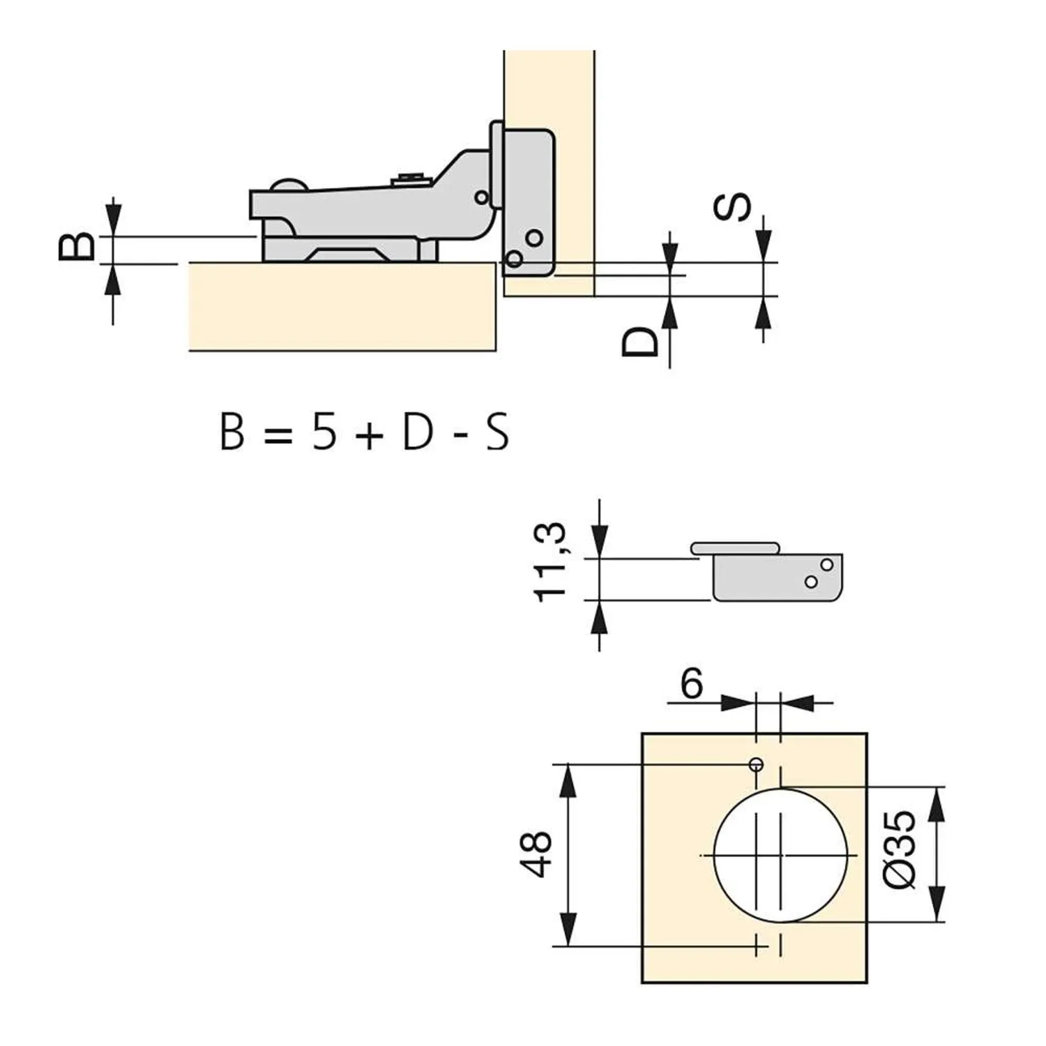 Emuca X91 1011007 Cerniera Collo Dritto Set 20 Pezzi 100°