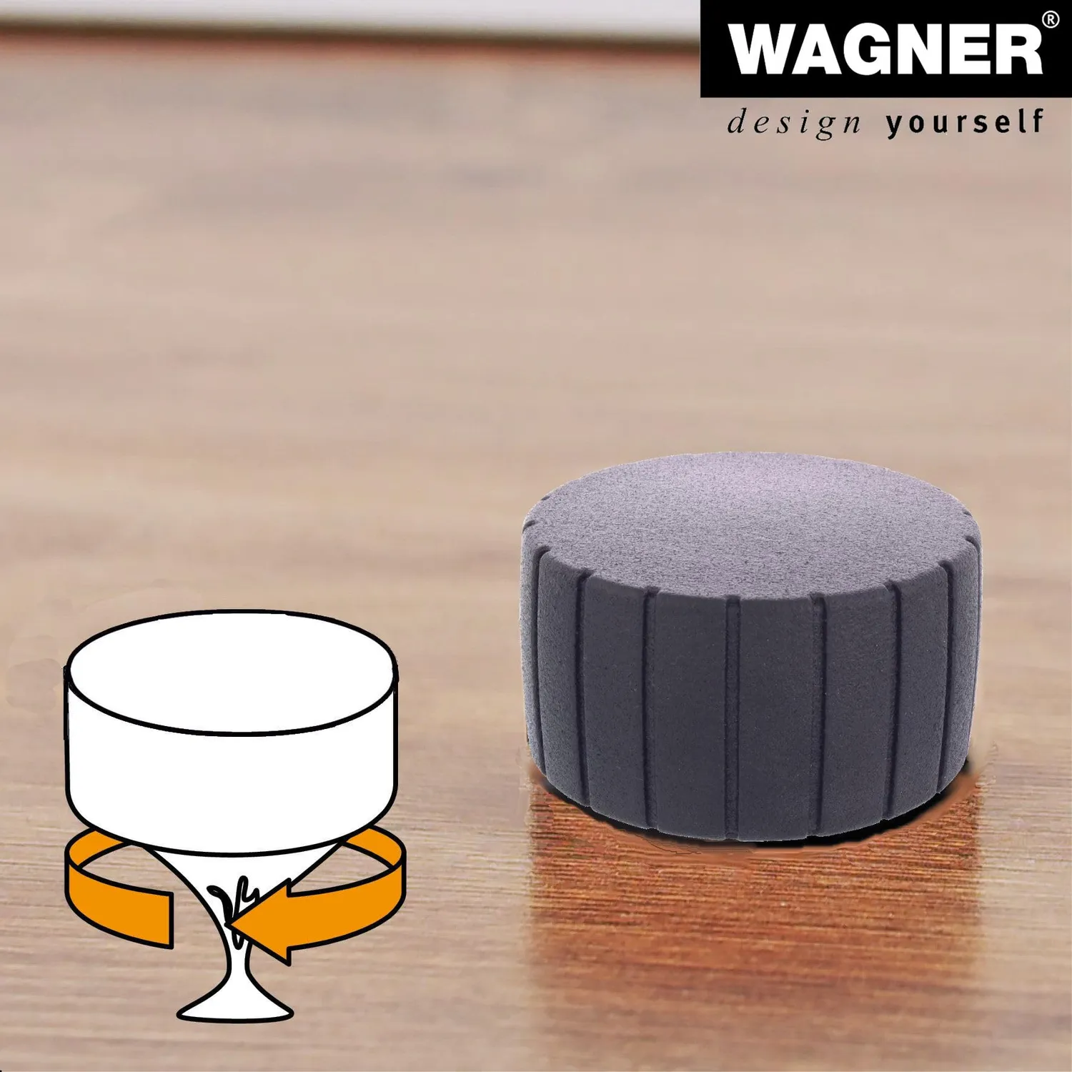 Wagner Screw or Glue Round 15518311 fermaporta nero