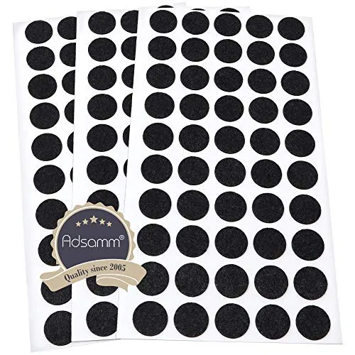 Adsamm Feltrini Ultrasottili Ø16 mm Neri 150 Pezzi 1,5 mm