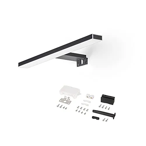 Emuca faretto LED specchio bagno IP44 nero 280 mm
