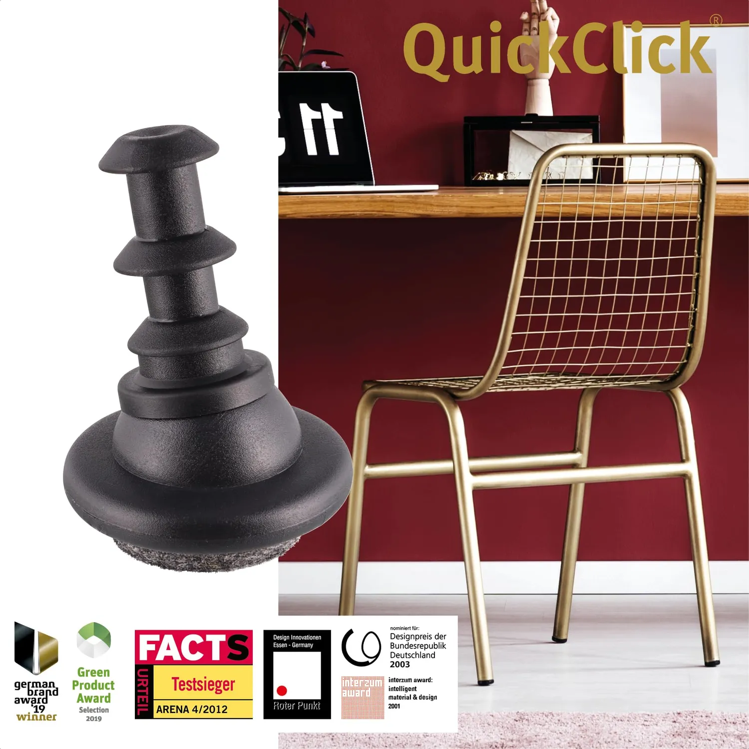 Wagner QuickClick 16781000 feltrini Vitra 4 pezzi ULTRASOFT feltro